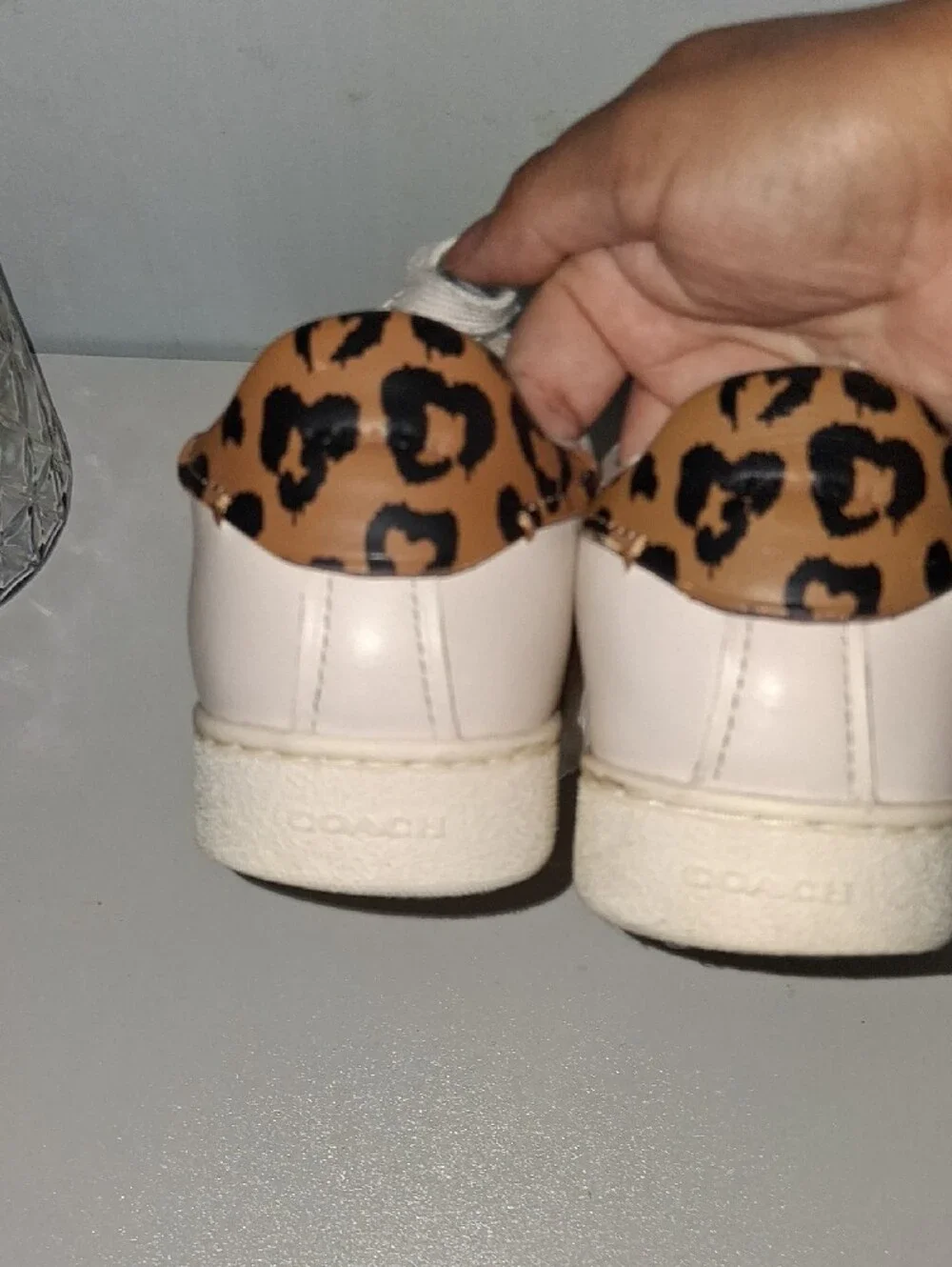 Coach Cream White Lace-Up Leather Sneakers
